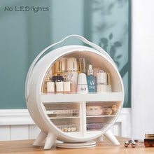 Load image into Gallery viewer, Nordic Cosmetic Storage Box Home Desktop Drawer LED Mirror Makeup Organizer Lipstick Brush Holder Rotation Jewelry Storage Rack
