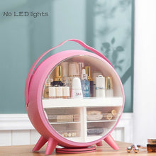 Load image into Gallery viewer, Nordic Cosmetic Storage Box Home Desktop Drawer LED Mirror Makeup Organizer Lipstick Brush Holder Rotation Jewelry Storage Rack
