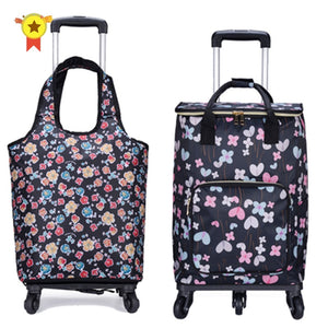 Travel Suitcase Bag,Cabin Luggage,Oxford cloth Handbag with wheel ,Grocery shopping cart,52*35*18 cm Rolling Trolley