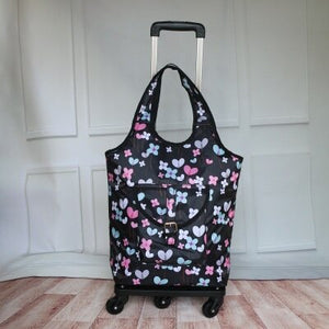 Travel Suitcase Bag,Cabin Luggage,Oxford cloth Handbag with wheel ,Grocery shopping cart,52*35*18 cm Rolling Trolley