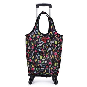 Travel Suitcase Bag,Cabin Luggage,Oxford cloth Handbag with wheel ,Grocery shopping cart,52*35*18 cm Rolling Trolley