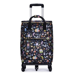 Travel Suitcase Bag,Cabin Luggage,Oxford cloth Handbag with wheel ,Grocery shopping cart,52*35*18 cm Rolling Trolley