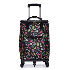 Travel Suitcase Bag,Cabin Luggage,Oxford cloth Handbag with wheel ,Grocery shopping cart,52*35*18 cm Rolling Trolley