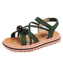 Load image into Gallery viewer, New Leather Girls Studded Beach Shoes Big Kids Children Summer Little Girls Sandals 2020 Size 3 4 5 6 7 8 9 10 11 12 years
