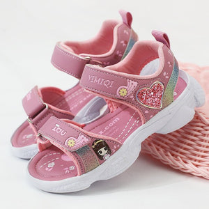 Kids Sandals Soft Princess Sandals Lightweight Shining Print Baby Girls Shoes Comfortable Summer Kids Sandal