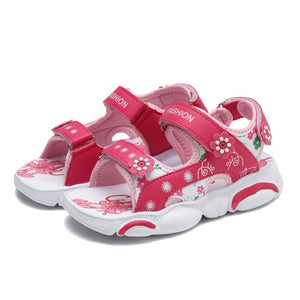 Kids Sandals Soft Princess Sandals Lightweight Shining Print Baby Girls Shoes Comfortable Summer Kids Sandal