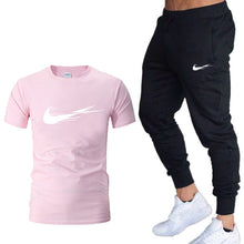 Load image into Gallery viewer, Casual tracksuit summer print suits sportwear men jogging fitness set clothing 2020 Men&#39;s sets t shirts + pants two pieces sets
