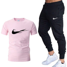 Load image into Gallery viewer, Casual tracksuit summer print suits sportwear men jogging fitness set clothing 2020 Men&#39;s sets t shirts + pants two pieces sets
