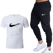 Load image into Gallery viewer, Casual tracksuit summer print suits sportwear men jogging fitness set clothing 2020 Men&#39;s sets t shirts + pants two pieces sets
