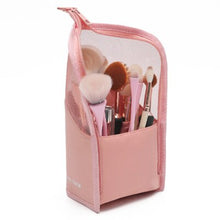 Load image into Gallery viewer, PURDORED 1 Pc Stand Cosmetic Bag for Women Clear Zipper Makeup Bag Travel Female Makeup Brush Holder Organizer Toiletry Bag
