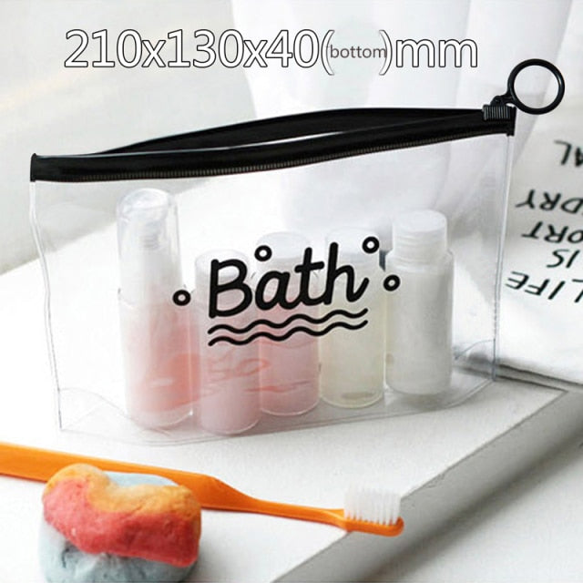 Clear Cosmetic Bags Frosted PVC Toiletry Bag Make Up Storage Organizer Beauty Case Lady Wash Bags Waterproof Phone Pocket